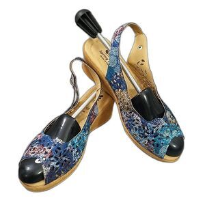 Spring Step Jaciosing Blue Slingback peep toe Sandals women's 39